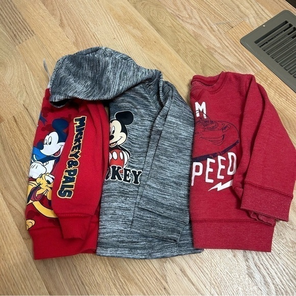 Disney Sweatshirt Bundle 2T Lightning McQueen Mickey Mouse Hooded Donald Duck